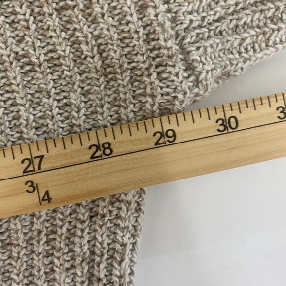 Vintage Eddie Bauer Cotton Knit Sweater Mens L Oatmeal 1/4 Button USA Preppy Fal - Picture 5 of 7